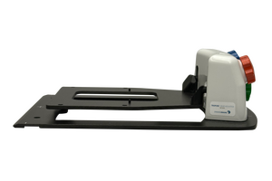 TruPose Head Adjuster — side view showing the base-of-neck ball-joint rotation point